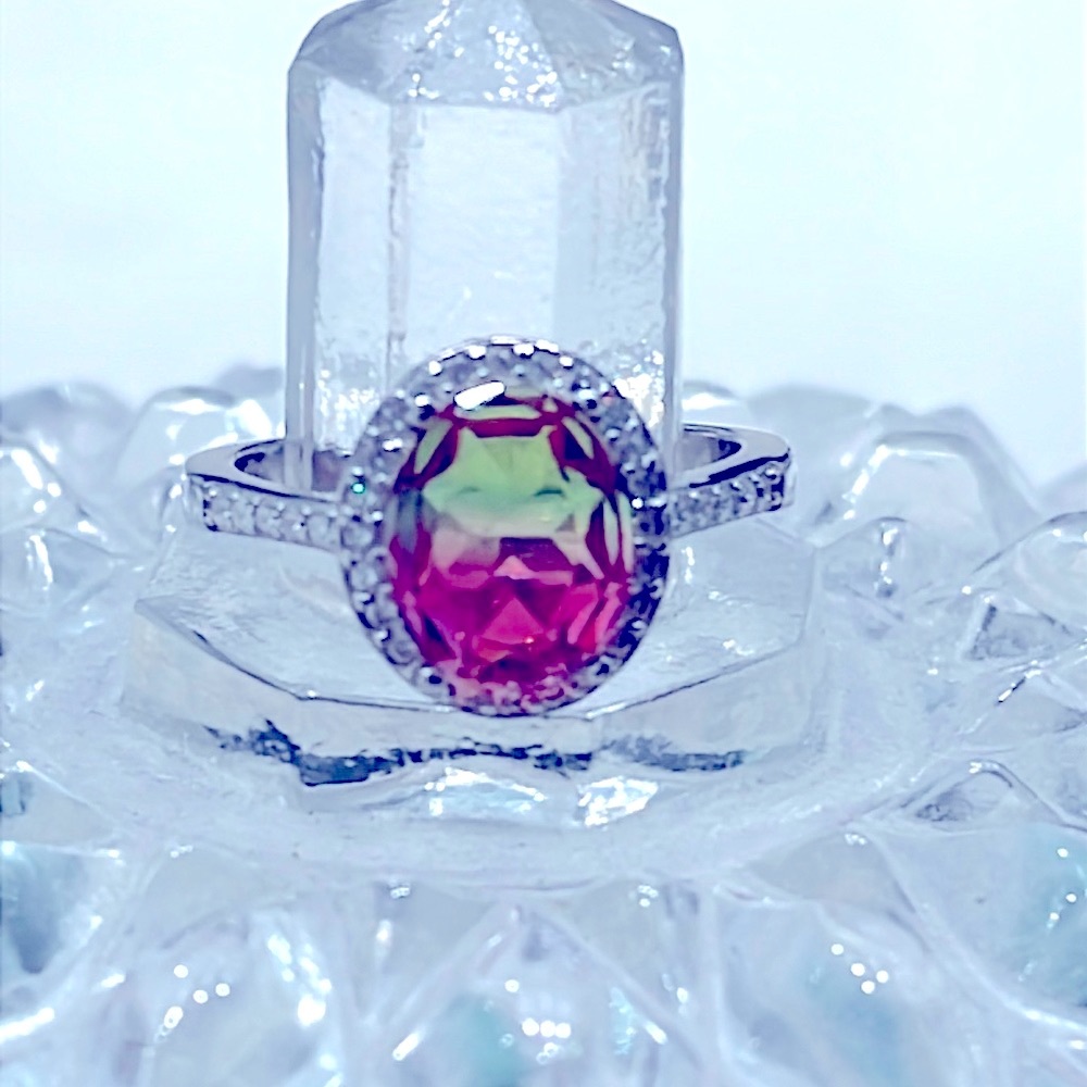 Watermelon Tourmaline 14K Plated